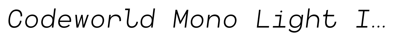 Codeworld Mono Light Italic